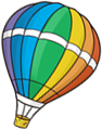 彩色手繪熱氣球PPT素材