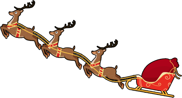 卡通圣誕麋鹿車手繪免扣圖片