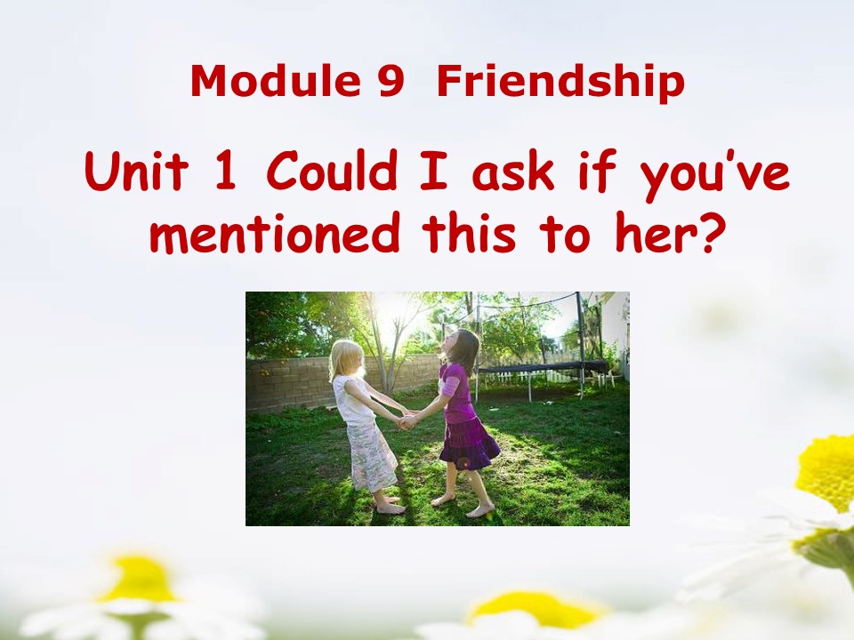 《Could I ask if you've mentioned this to her?》Friendship PPT课件2