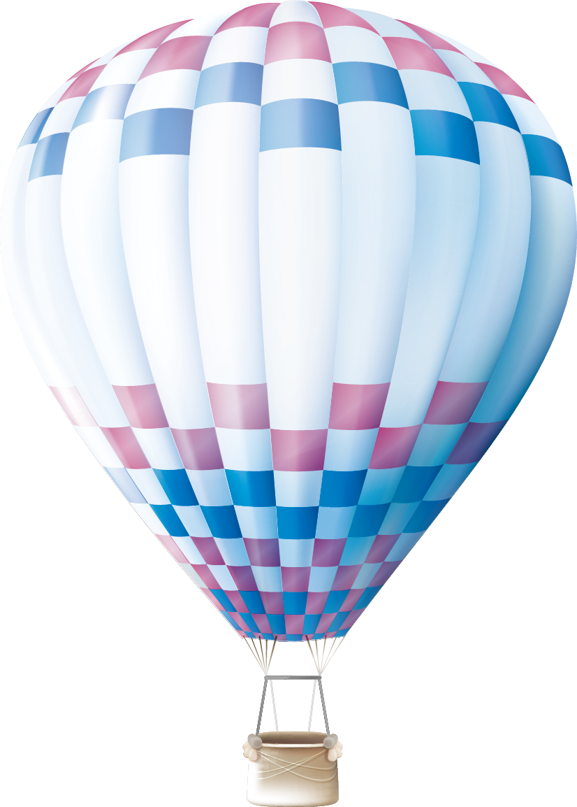 彩色熱氣球PPT素材