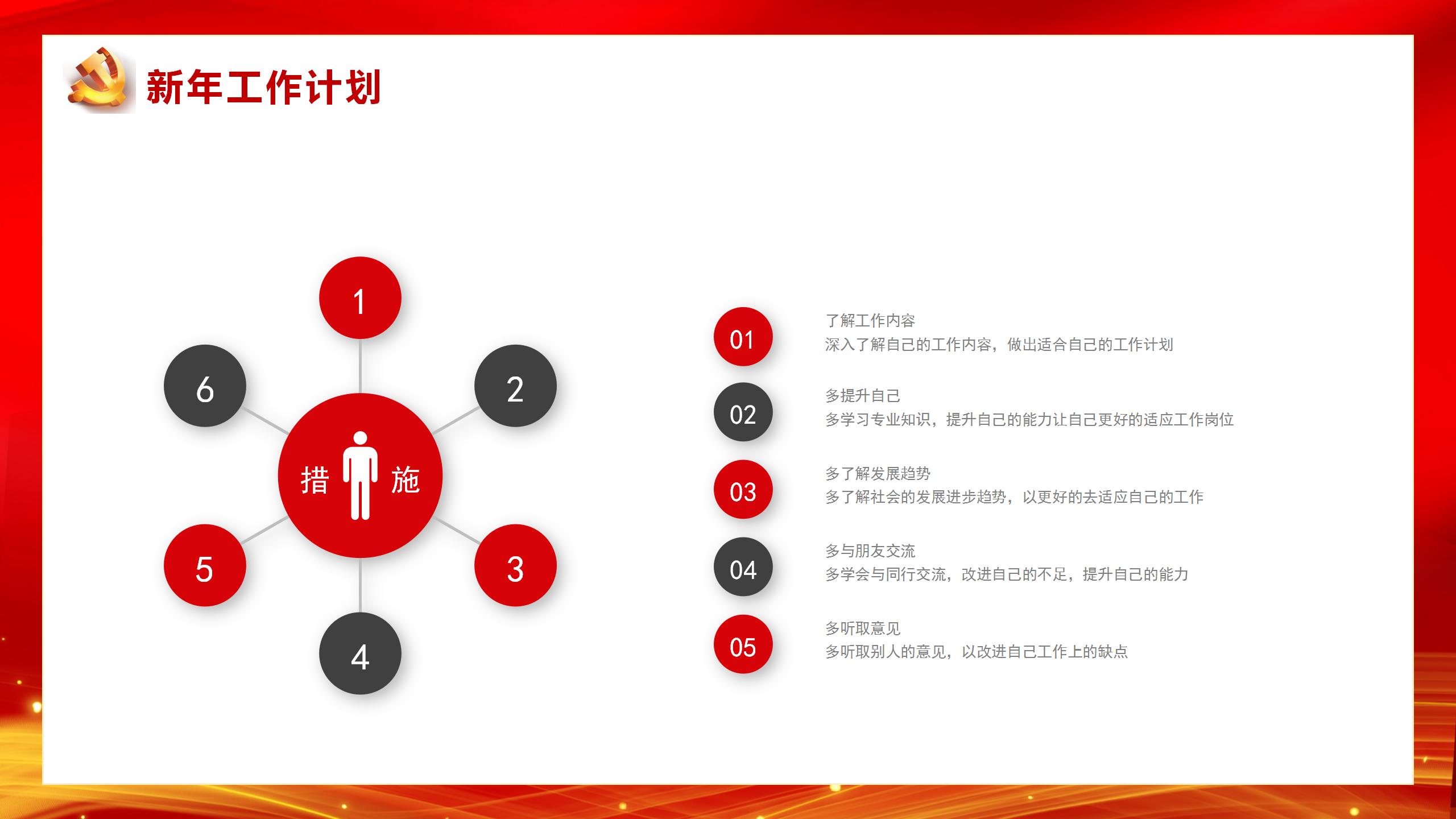 中國風紅色大氣支部書記述職報告項目匯報工作計劃PPT模板