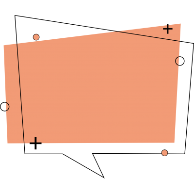 極簡風橙色手繪不規則矩形氣泡框矢量圖