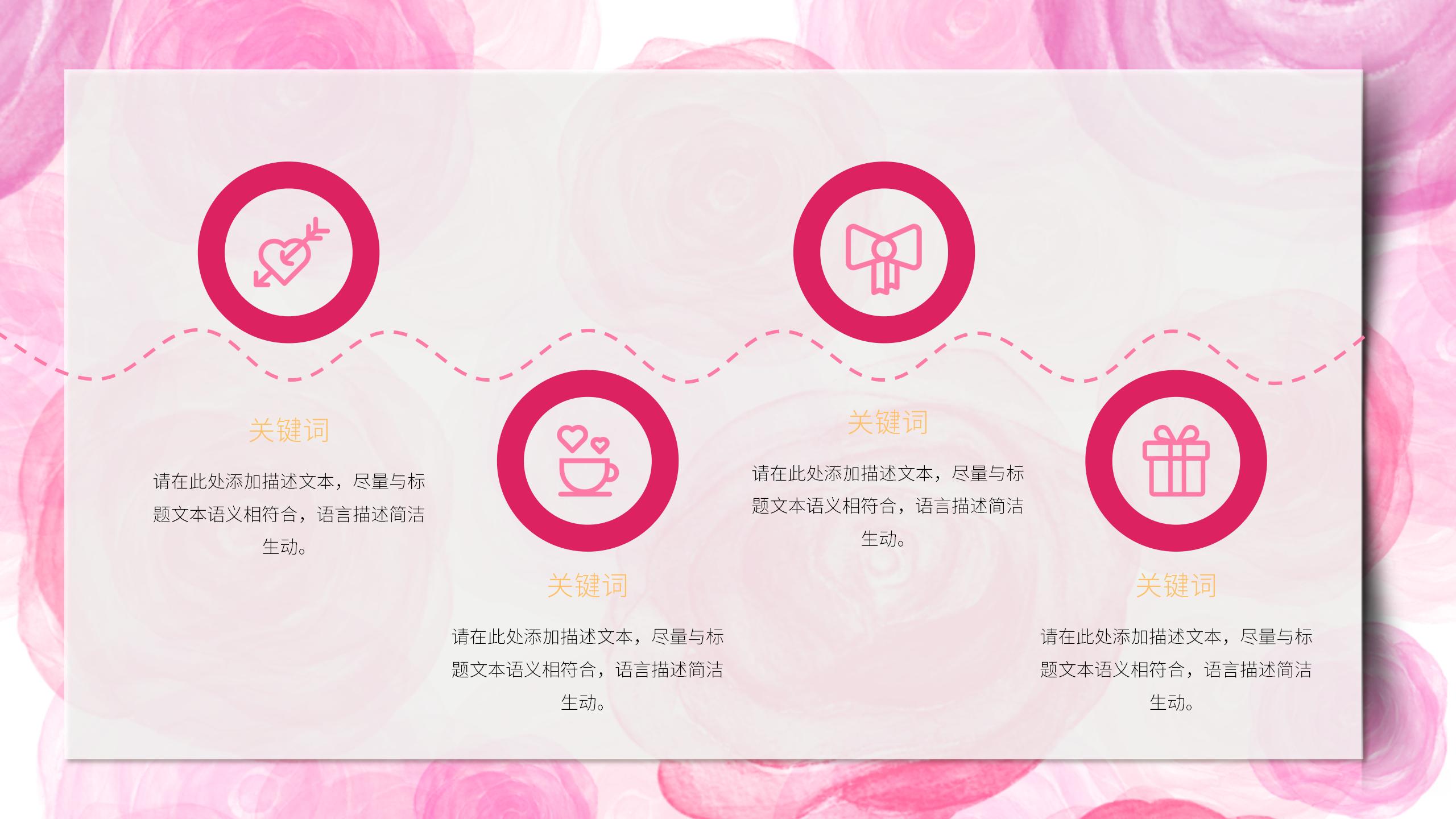 粉色水彩清新520告白活動策劃項目概述營銷推廣PPT模板