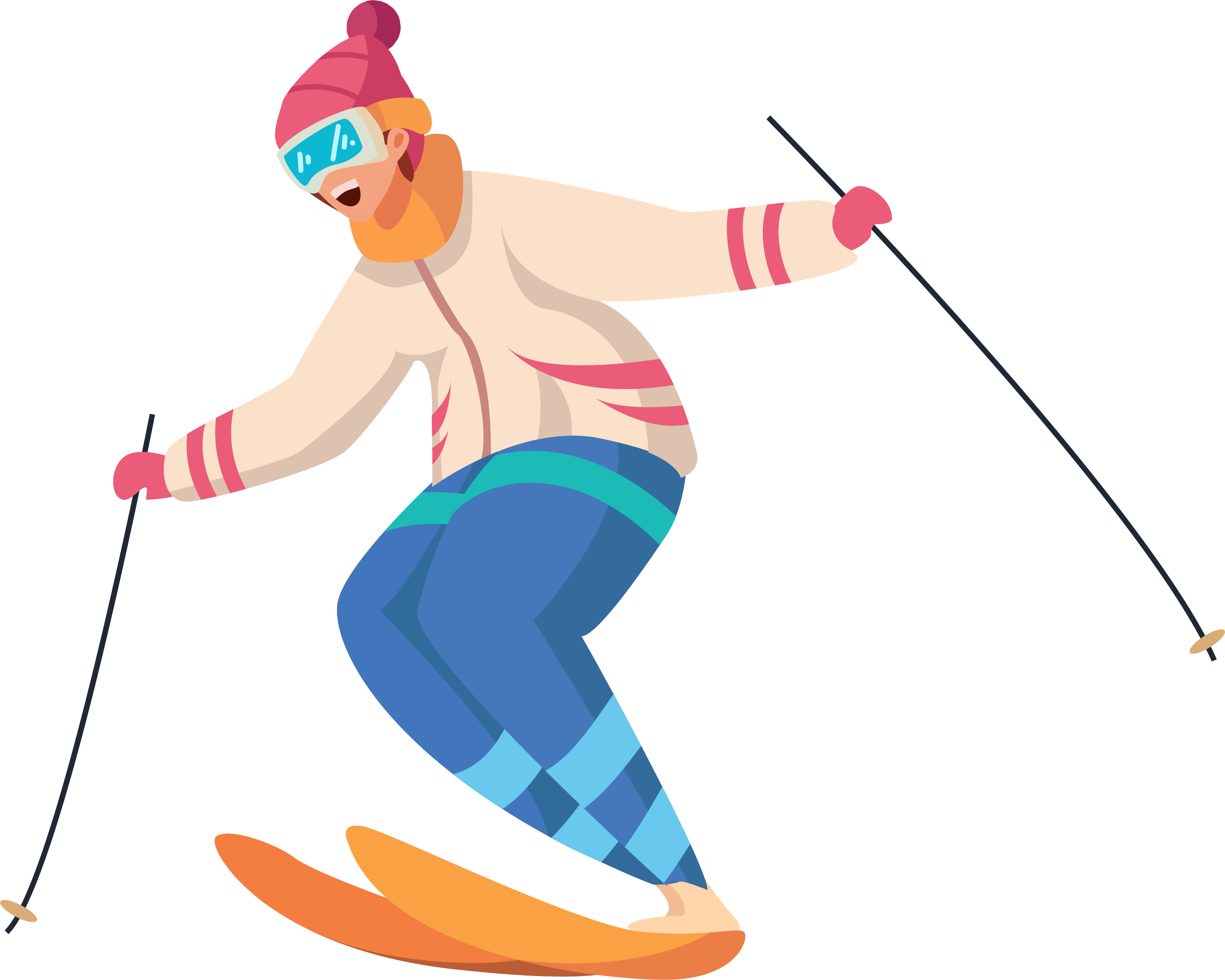 冬奧會運動滑雪人物女生PPT素材