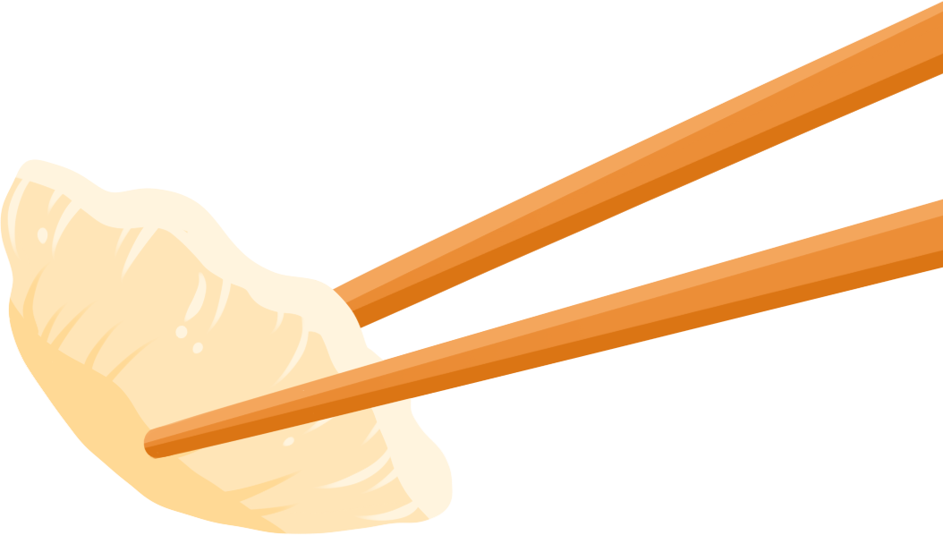 卡通筷子夹饺子手绘图片素材