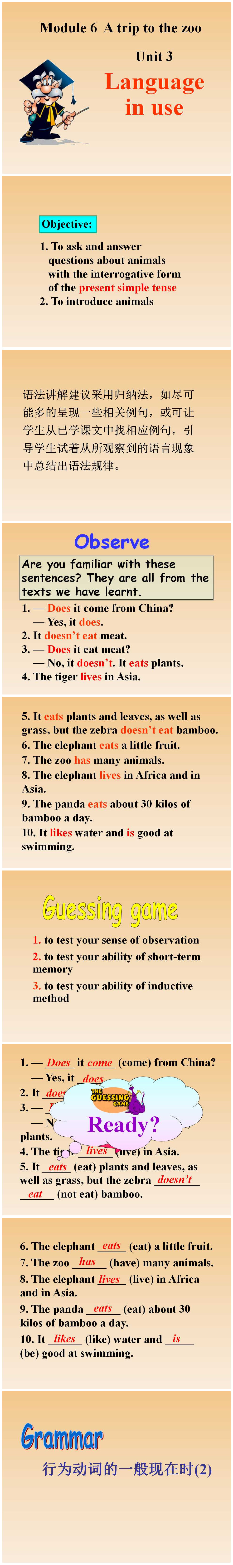 《Language in use》A trip to the zoo PPT课件3