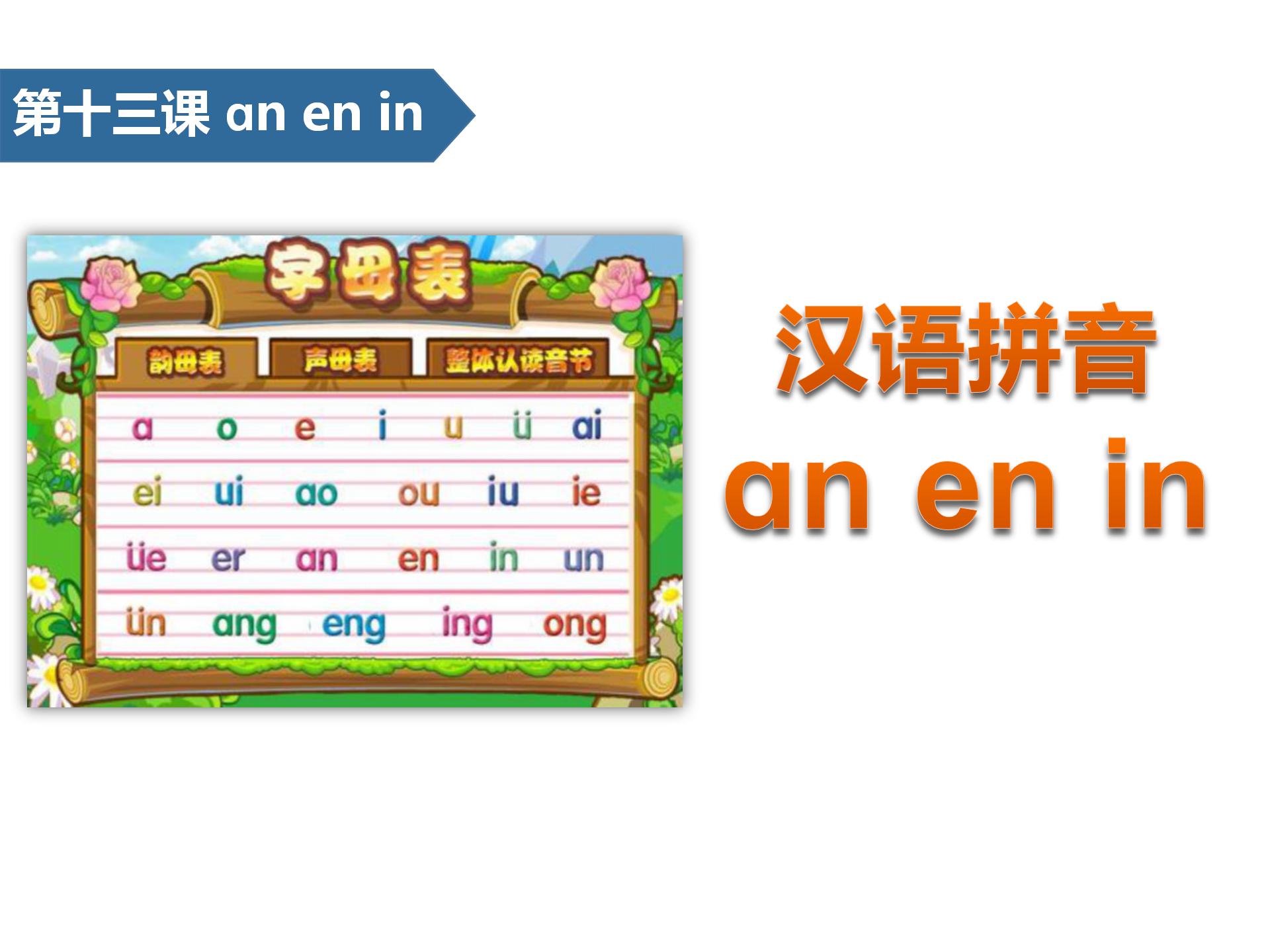 小学语文课件《anenin》汉语拼音PPT模板