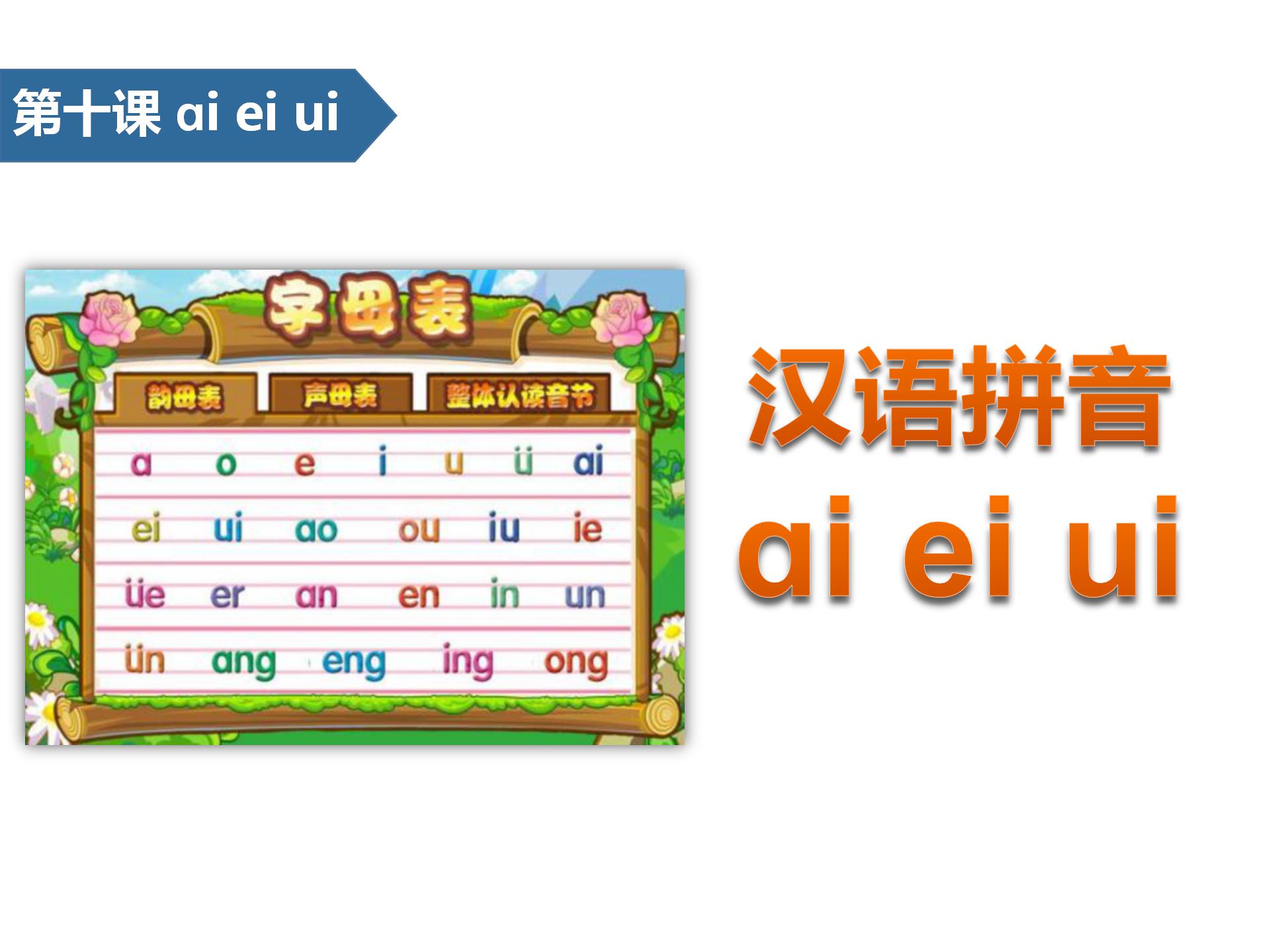 苏教版语文课件《aieiui》汉语拼音PPT模板