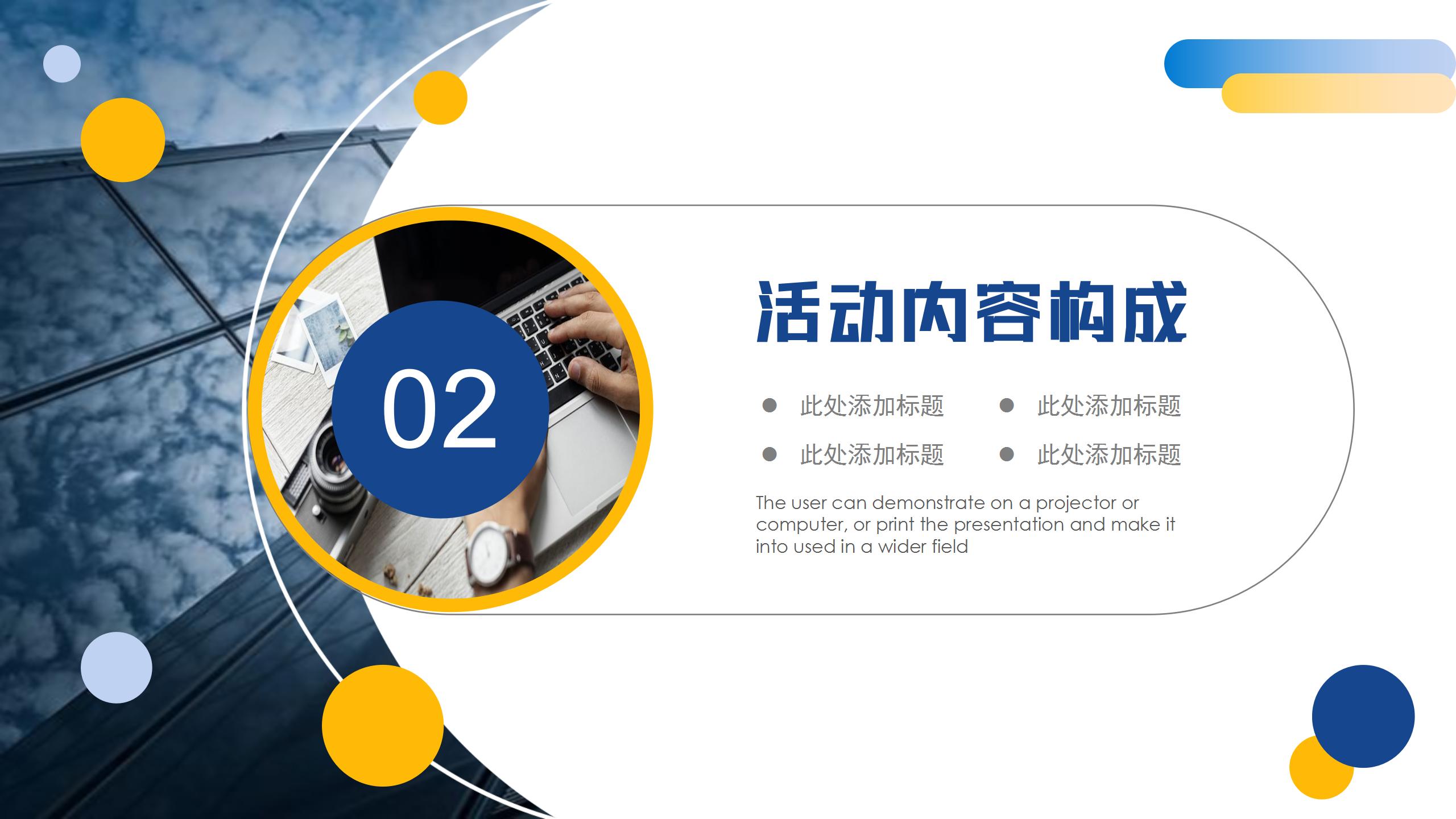 蓝黄色商务科技活动运营方案活动策划品牌推广ppt模板