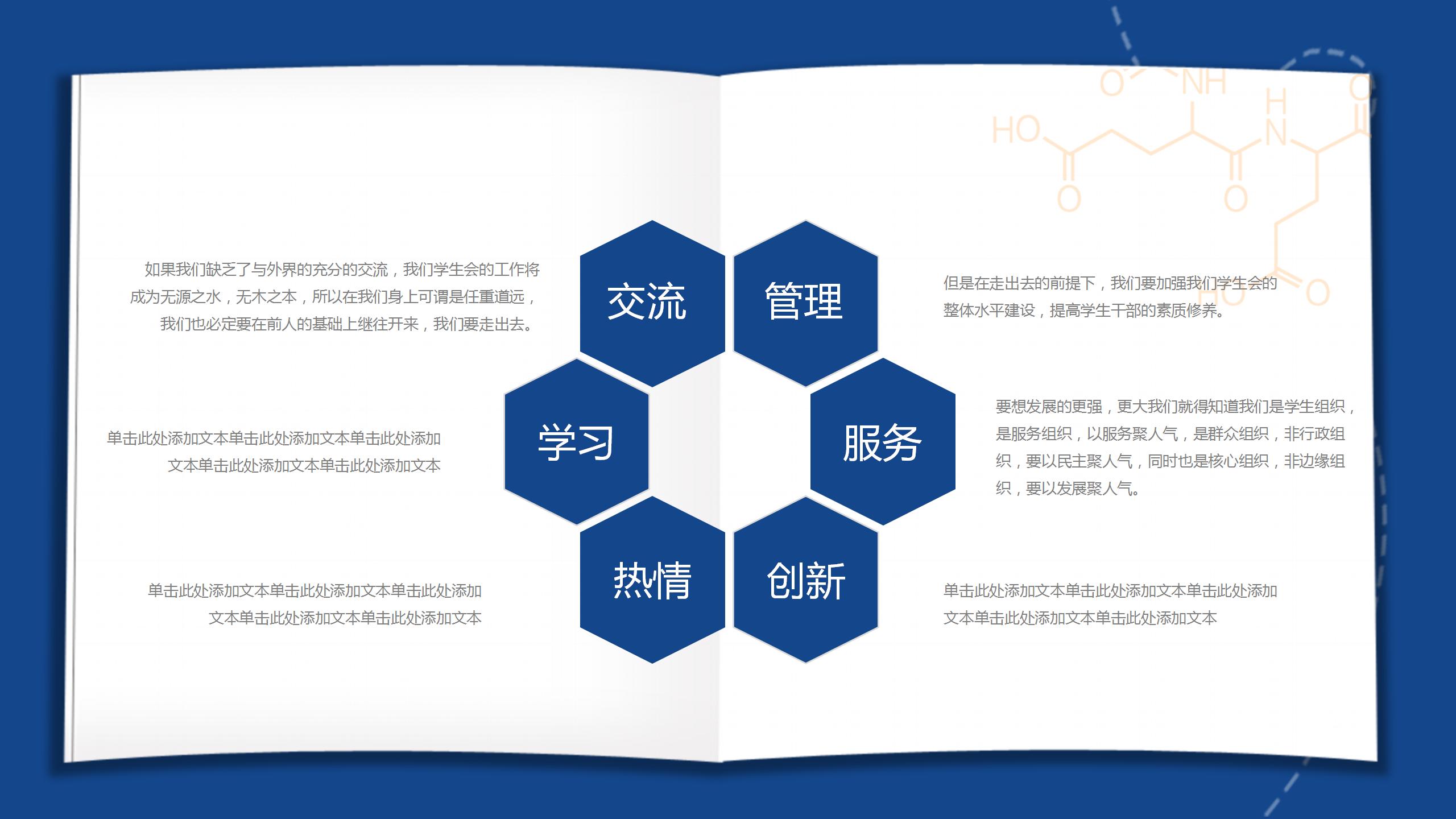 深蓝色简约化学演讲高中化学说课PPT模板