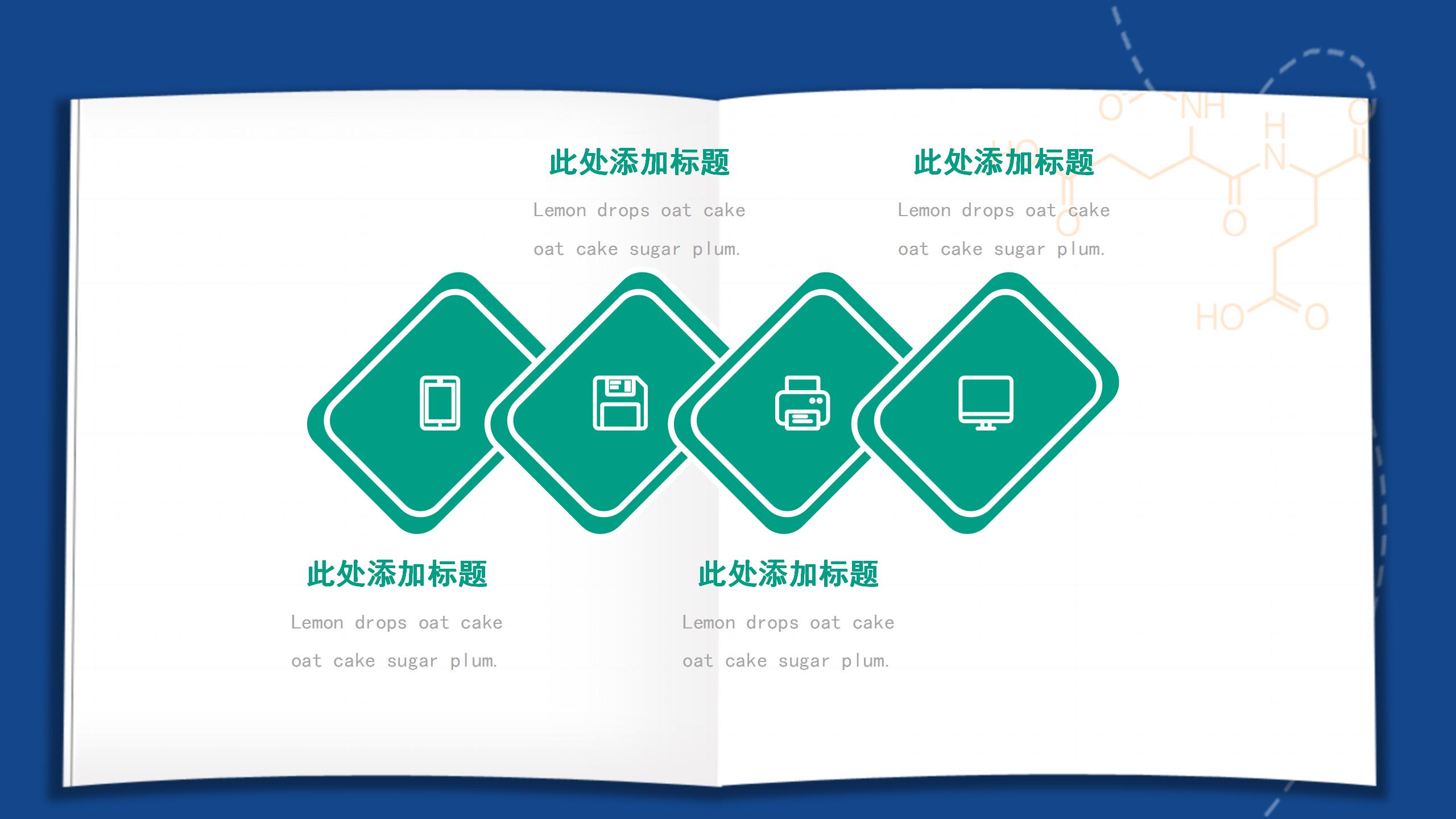 深蓝色简约化学演讲高中化学说课PPT模板