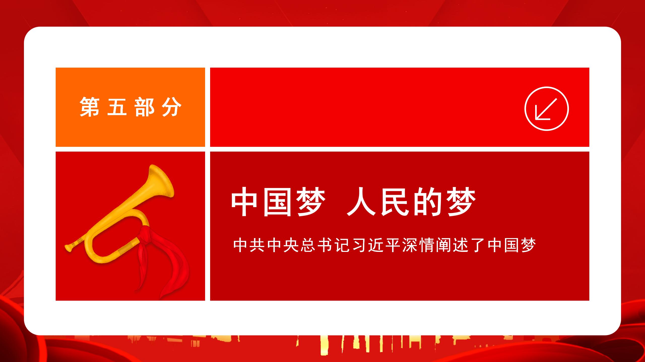红色简约党政我的中国梦宣传党政宣传PPT模板