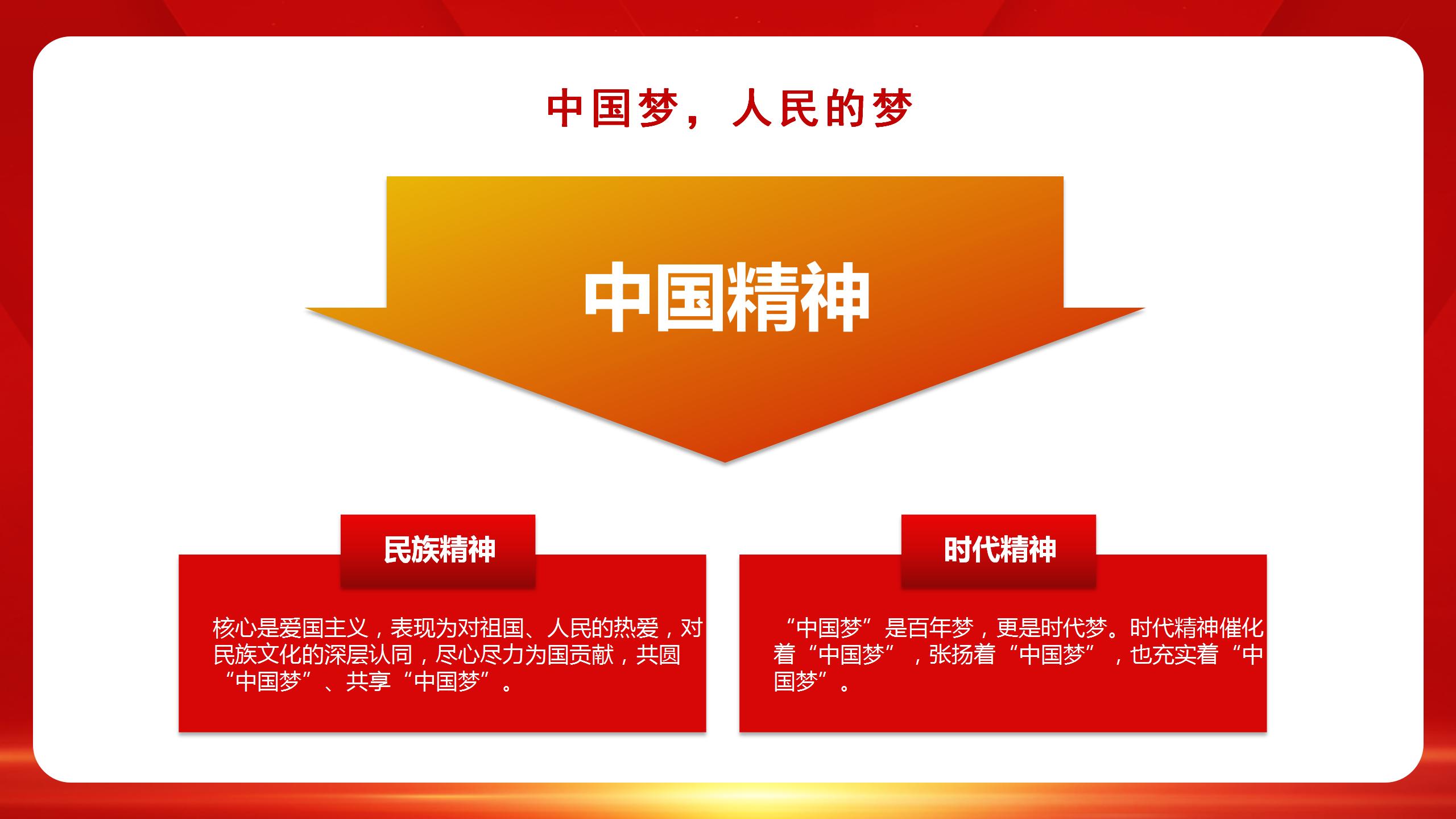 红色简约党政我的中国梦宣传党政宣传PPT模板