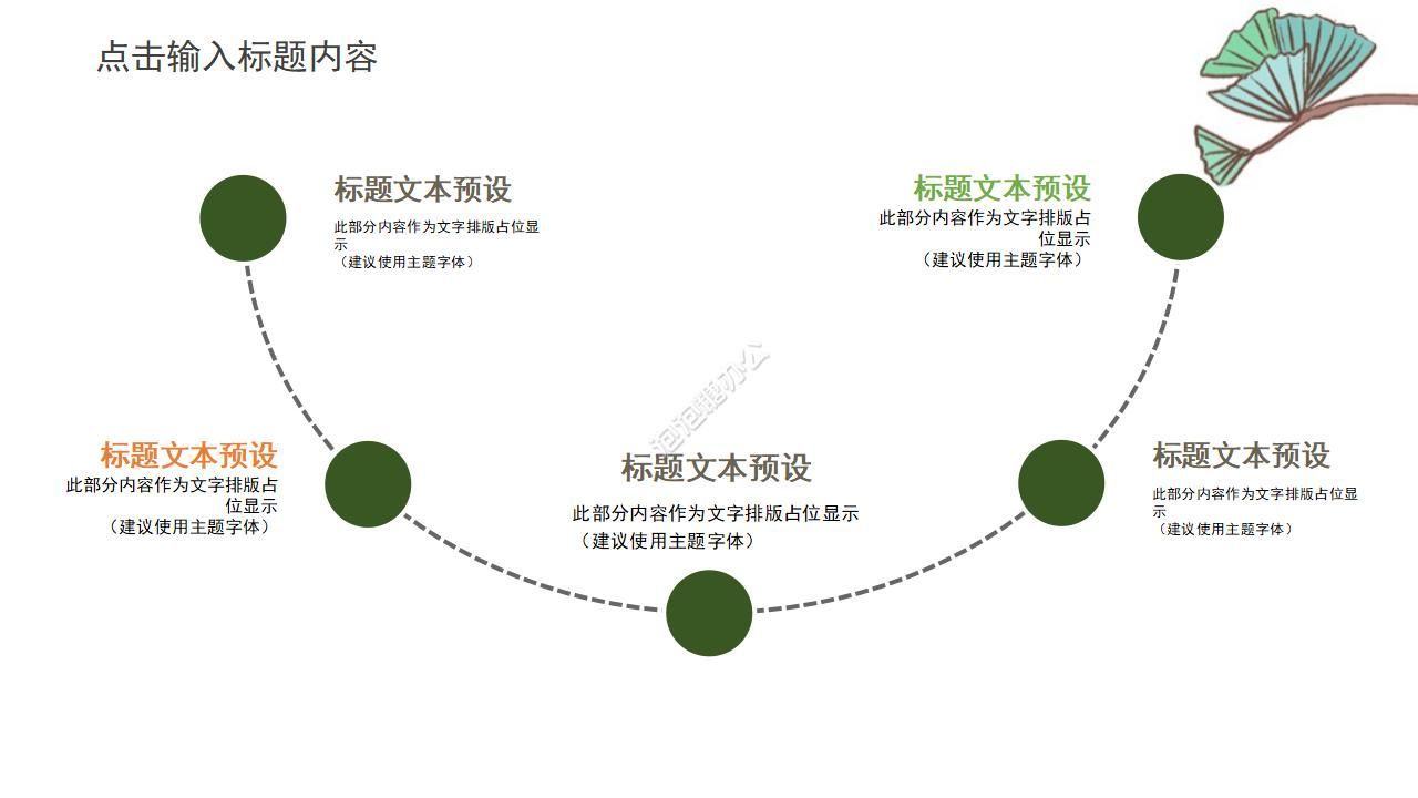 水彩植物工作通用ppt模板