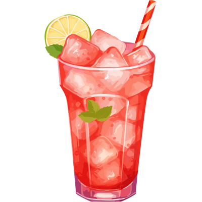 卡通夏日草莓饮品png图片素材